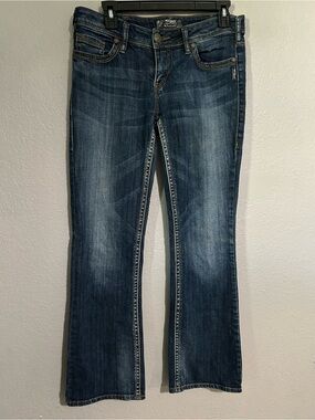 Silver Jeans Medium Blue Flare Wide-Leg Jeans